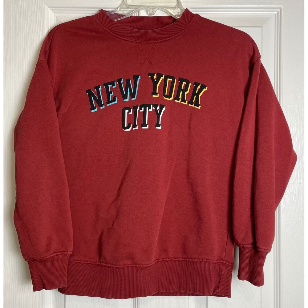 Zara Kids Red New York City Graphic Sweatshirt Pullover Size‎ 10 Urban Style